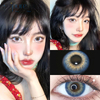 Haipurecon Slight Drunk blue 14.0mm with power Colored Contact Lens