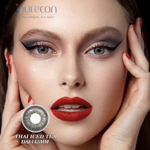 Haipurecon Color Contact Lenses For Eyes Grey Beauty Pupils Natural With Case Thai Iced Tea
