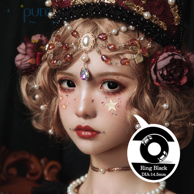 Haipurecon Cosplay contact lens Ring Black 14.5mm 