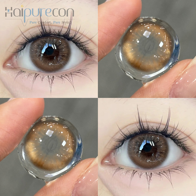 Haipurecon Dancing star brown 14.2 mm contact lens with power