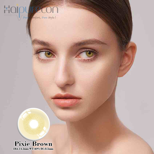 Haipurecon pixie brown 14.2mm contact lenses with power