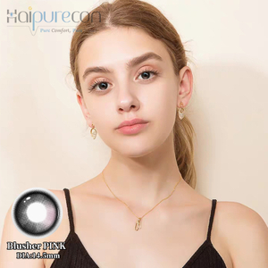 Haipurecon Blusher pink 14.2mm contact lens with power
