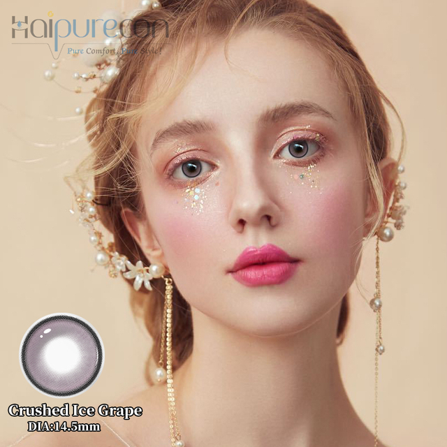 Haipurecon Daily contact lens Crushed ice purple 14.5 mm with power