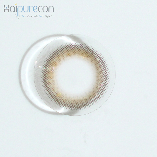 Haipurecon Yearly Color Contact Lenses Golden milk cat brown 14.2mm