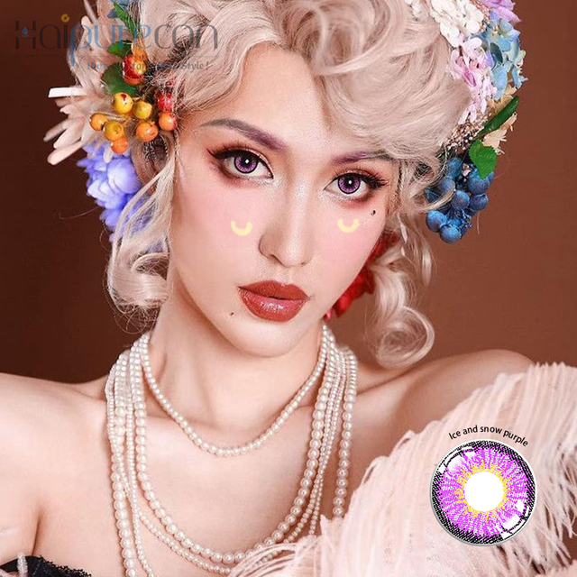 Haipurecon Cosplay contact lens Ice 3 tone purple 14.5mm 
