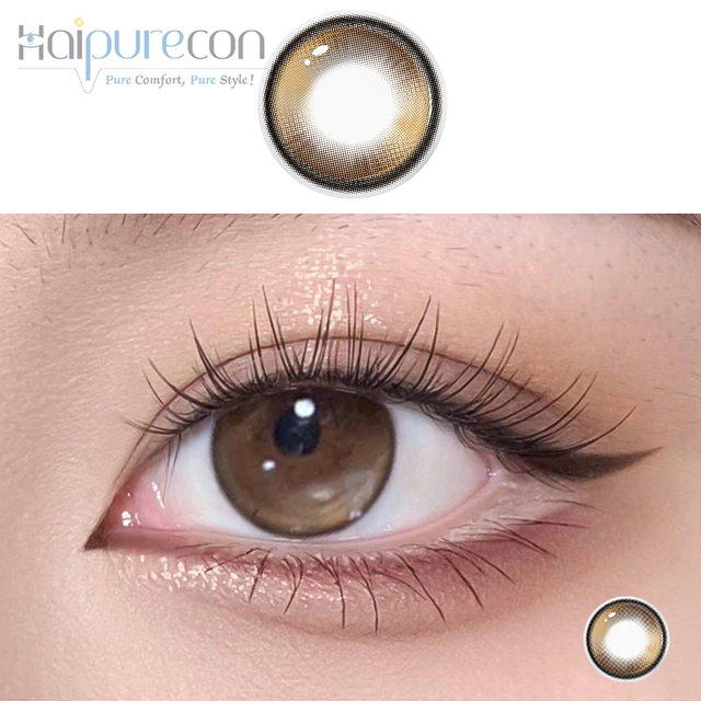 Haipurecon color contact Lenses Glass sugar brown 14.2mm