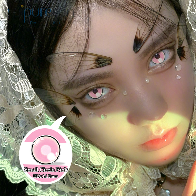 Haipurecon Cosplay contact lens Small Circle Pink 14.5mm 