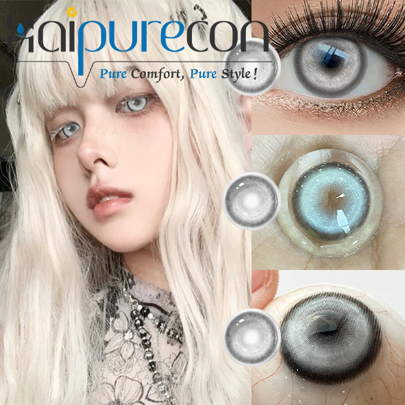 Cosplay White Silver Contact Lenses Halloween Crazy Circle Lens 14.5mm Soft High Quality Color Contact Lenses
