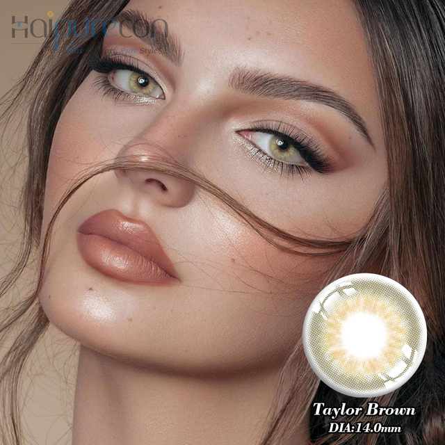 Haipurecon Taylor brown 14.0mm contact lenses with power