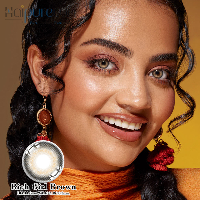 Haipurecon Rich girl brown 14.0mm contact lenses