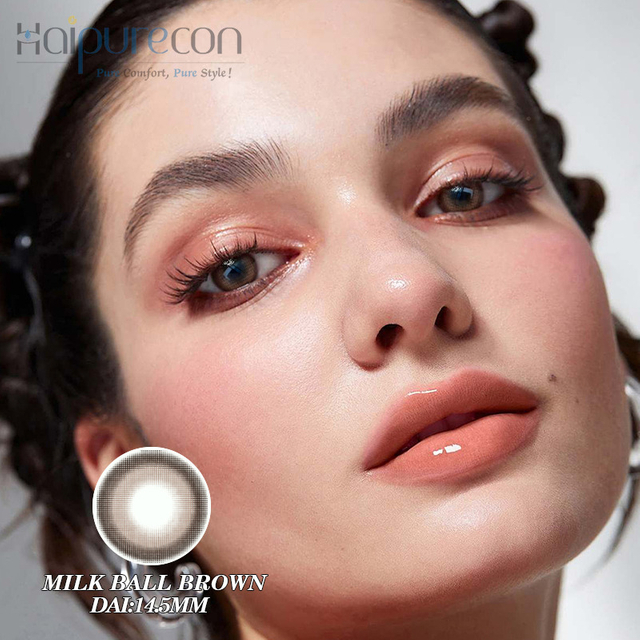คอนแทคเลนส์สีน้ำตาลธรรมชาติสำหรับดวงตาอ่อน 