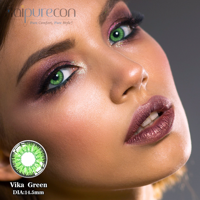 Haipurecon Vika green 14.5mm contact lens