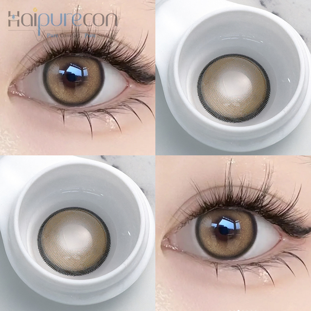 Haipurecon color contact Lenses Grape 4 tone Brown 14.2mm