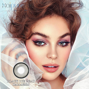 Haipurecon Black ice beads 14.2mm contact lens with power
