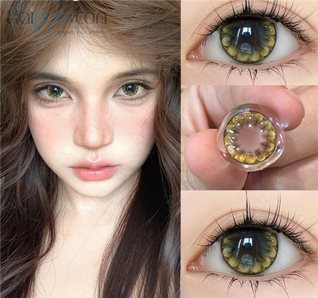 Haipurecon color contact Lenses Flower Brown 14.5mm