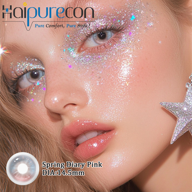 Spring Diary Pink 14.5mm 40 Percent Water Content Wholesale Factory Direct Annual Contact Lenses