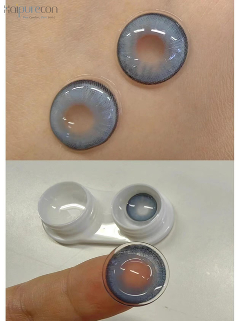 Haipurecon Boston Blue 14.2 mm contact lens with power