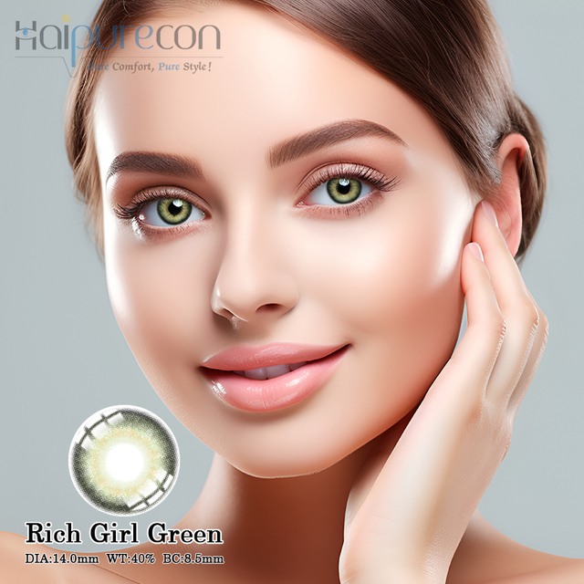 Haipurecon Rich girl green 14.0mm contact lenses