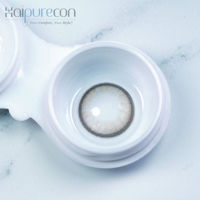 Haipurecon daily color contact Lenses Fog pearl 14.0mm with power