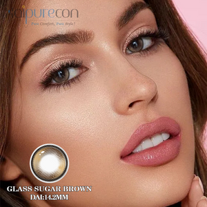 Haipurecon color contact Lenses Glass sugar brown 14.2mm