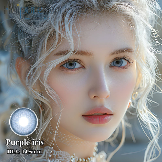 Haipurecon New Color Purple Iris 14.5 mm contact lens with power 