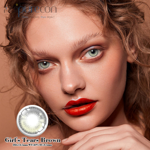 Haipurecon Girl's tears brown 14.5mm contact lens