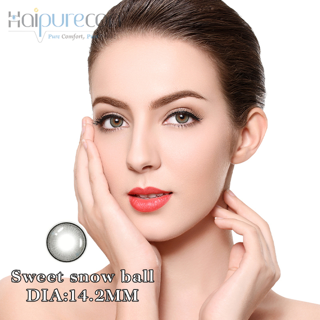 Haipurecon Yearly contact lens Sweet snow ball 14.2mm with power