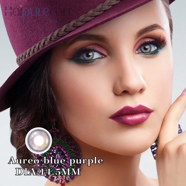 Haipurecon Aureo blue purple 14.5mm contact lens 