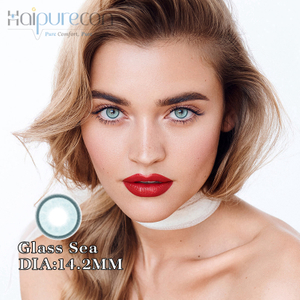 Haipurecon New color Yearly contact lens Glass Sea 14.2mm with power