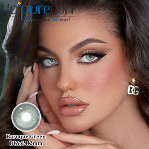 Haipurecon Baroque Green 14.2mm 40 Percent Water Content Daily Disposable Contact Lenses Green Beauty