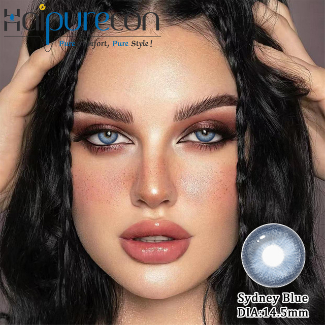 Haipurecon Sydney Blue 14.5mm High Moisture Content Blue Contact Lenses Comfortable