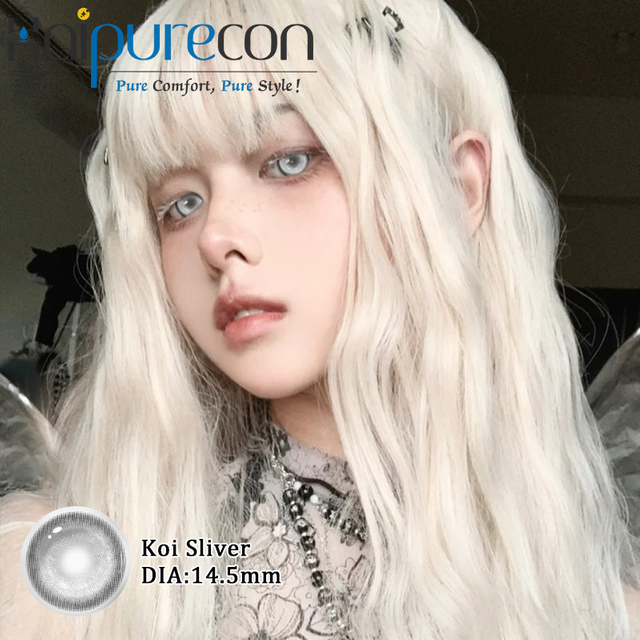 Cosplay White Silver Contact Lenses Halloween Crazy Circle Lens 14.5mm Soft High Quality Color Contact Lenses