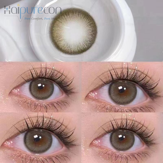 Haipurecon Sesame ball grey14.2mm contact lens with power