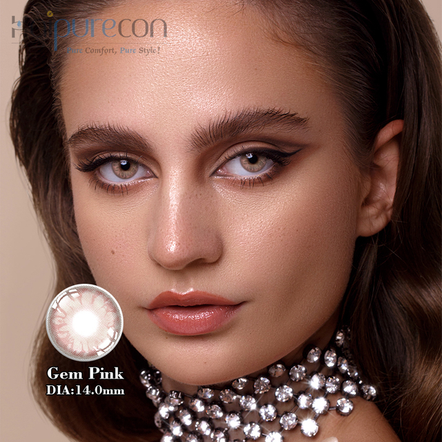 Haipurecon Gem pink 14.0mm contact lens with power
