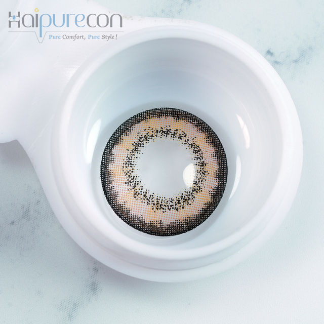 Haipurecon Yearly Color Contact Lenses Lotta Brown 14.5mm with power
