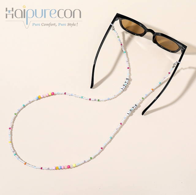 Haipurecon Glasses chain hanging neck anti-lost glasses chain all-match photography simple colorful non-slip sunglasses sunglasses chain wholesale