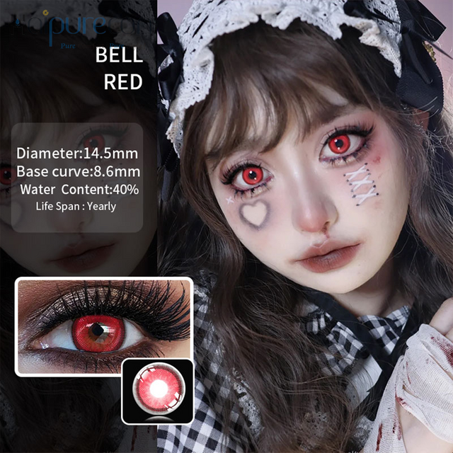 Haipurecon Cosplay color contact lens Annabel red 14.2mm with power 