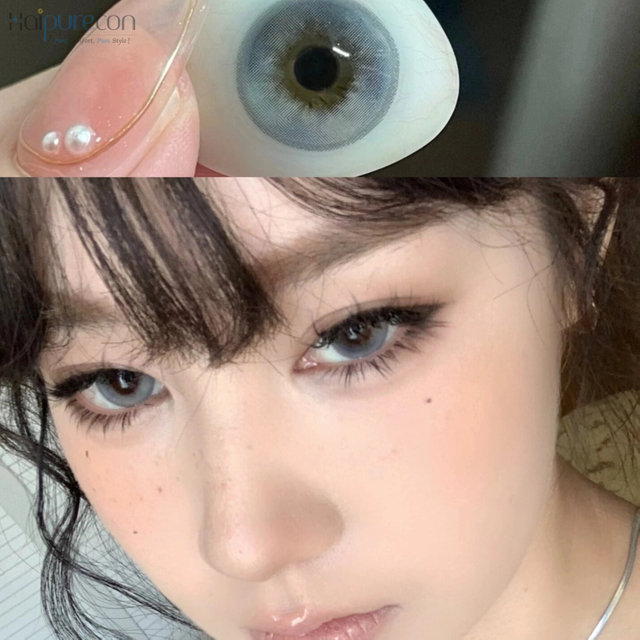 Haipurecon color contact Lenses London fog with power 14.5mm