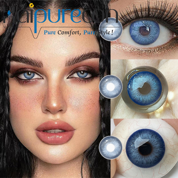 Haipurecon Sydney Blue 14.5mm High Moisture Content Blue Contact Lenses Comfortable