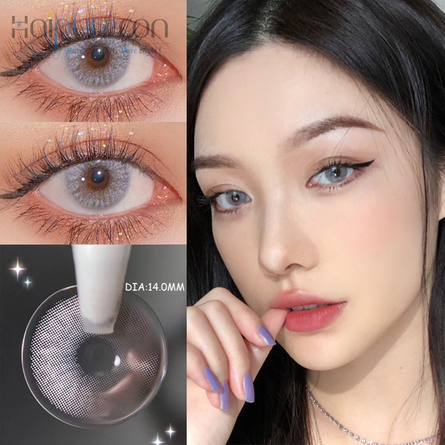 Haipurecon Mulberry grey 14.0mm contact lenses with power