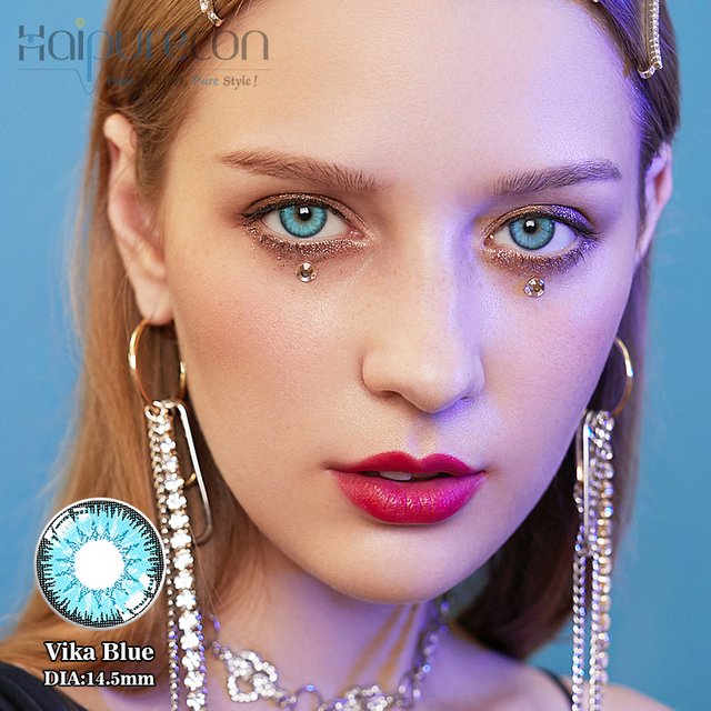 Haipurecon vika blue contact lenses with power
