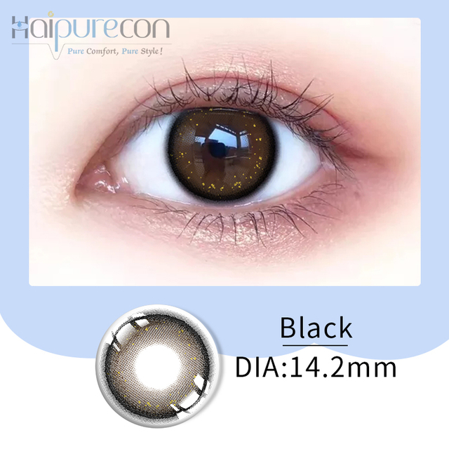Haipurecon Crystal 4 tone black 14.2mm contact lenses