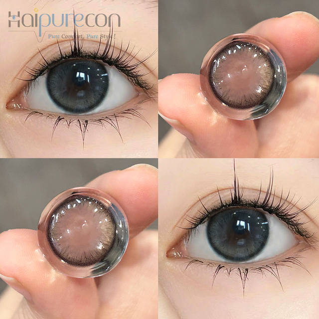 Haipurecon Pillow side rose 14.2mm with power Colored Contact Lens