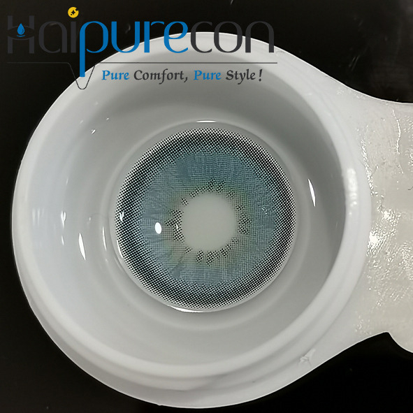 14.2mm Diameter Natural Blue Contact Lenses for Dark Brown Eyes with Prescription