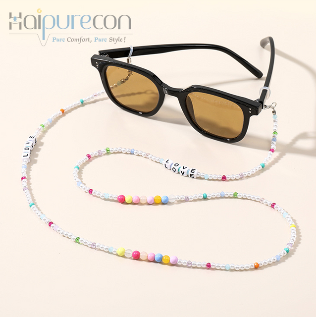 Haipurecon Glasses chain hanging neck anti-lost glasses chain all-match photography simple colorful non-slip sunglasses sunglasses chain wholesale