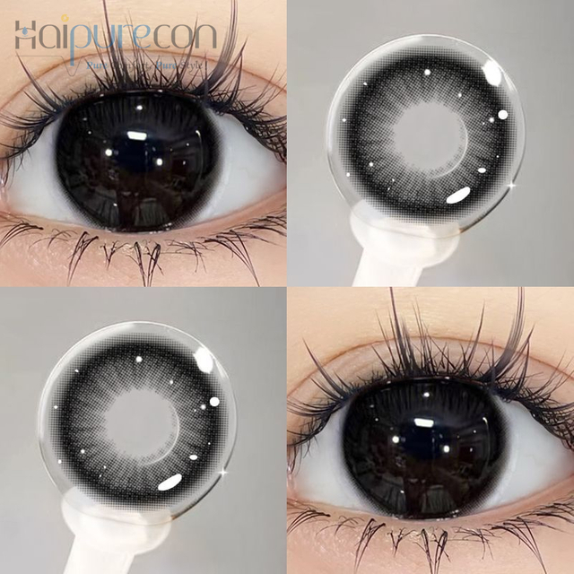 Haipurecon Gugu black 14.2 mm contact lens with power