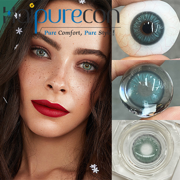 Haipurecon Awaken Bloom Green 14.5mm Annual Lenses with 40% Water Content & 0.08mm Thin Design