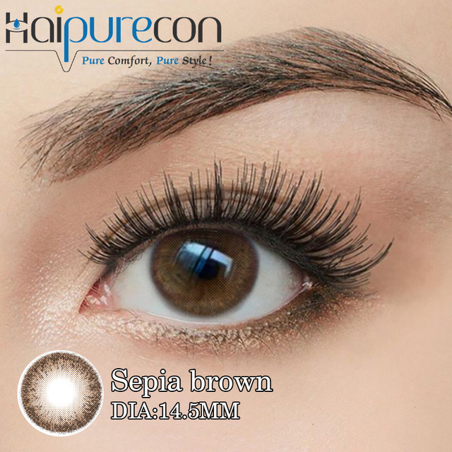 Haipurecon Sepia Brown 14.5mm Yearly Disposable Contact Lenses New Arrival