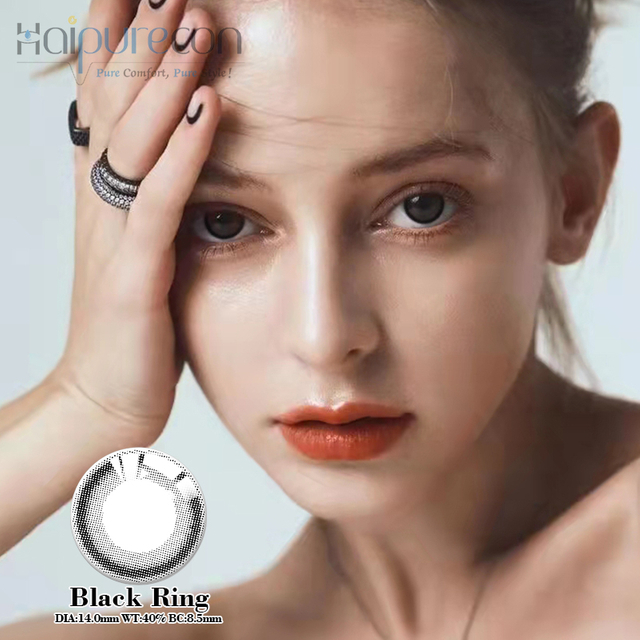 Haipurecon Ring black 14.0mm contact lenses with power