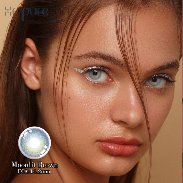 Haipurecon Moonlit brown 14.2mm contact lenses with power